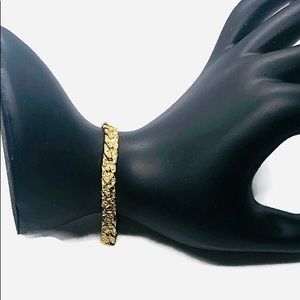 Gold Tone Bracelet Flat Textured Design